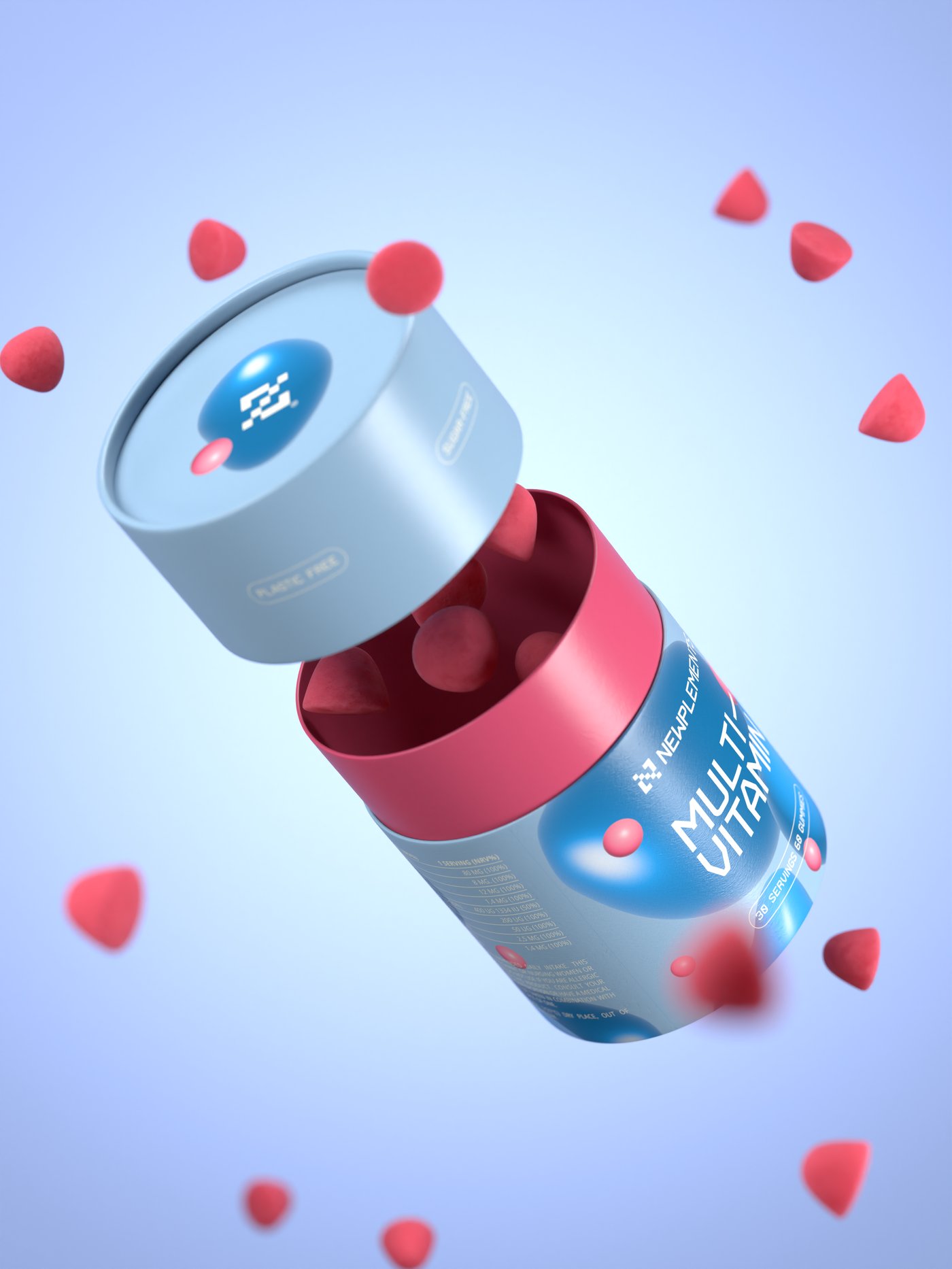 3D rendering of Multivitamin gummies